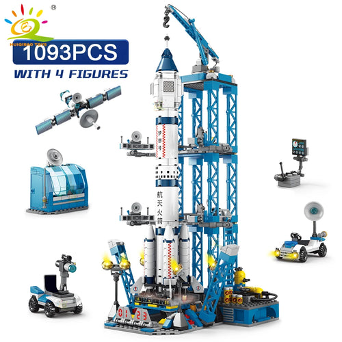 1093-piece brick rocket with service tower