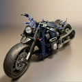 Dark blue brick motorcycle on a plain background