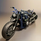 Dark blue brick motorcycle on a plain background